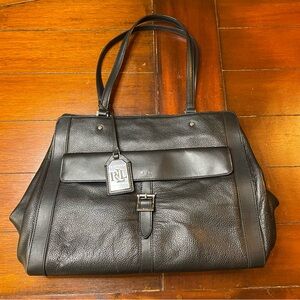 Lauren Ralph Lauren Dark Leather Shoulder Bag
